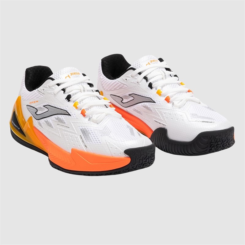 Joma Herre Open 25 Padel Sko White Fluorescent Saffron - Billede 5