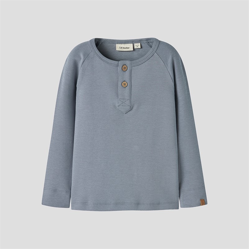 Lil' Atelier Drenge Geo Langærmet Bluse Tradewinds - Billede 1