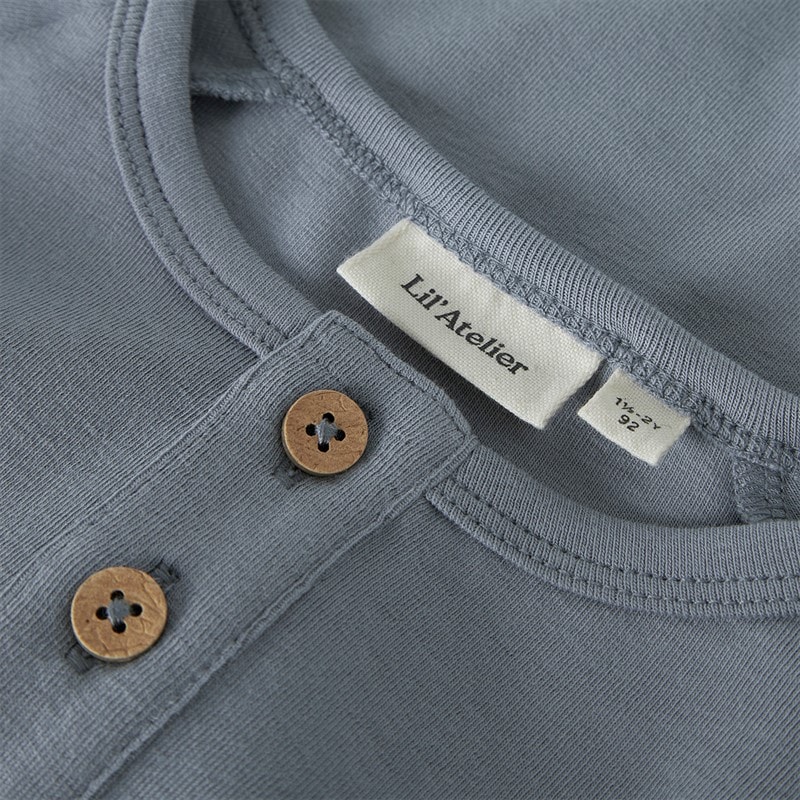 Lil' Atelier Drenge Geo Langærmet Bluse Tradewinds - Billede 3