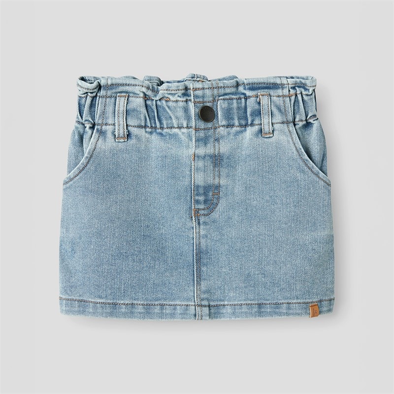 Lil' Atelier Piger Darlee Denim Nederdel Medium Blue Denim - Billede 1