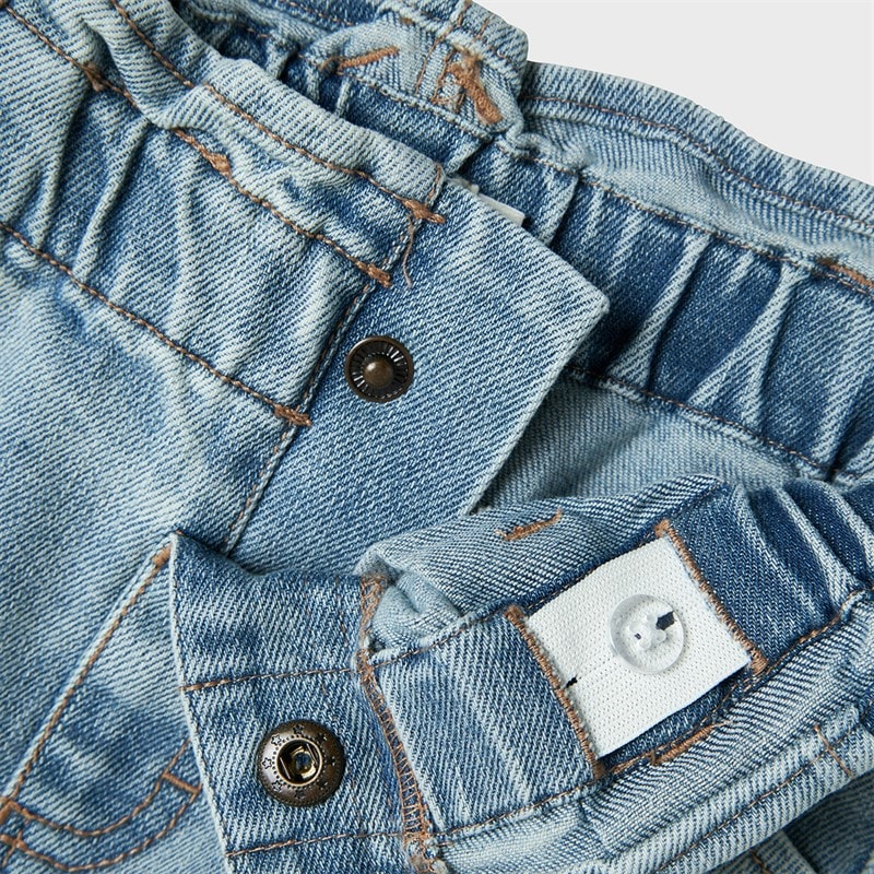 Lil' Atelier Piger Darlee Denim Nederdel Medium Blue Denim - Billede 3