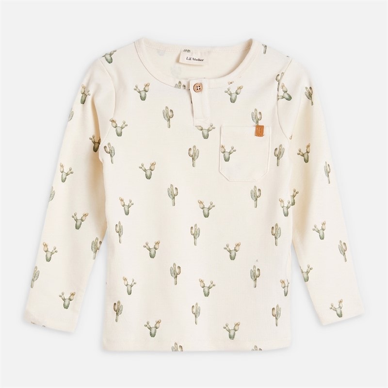 Lil' Atelier Drenge Layo Cactus Langærmet Top Coconut Milk