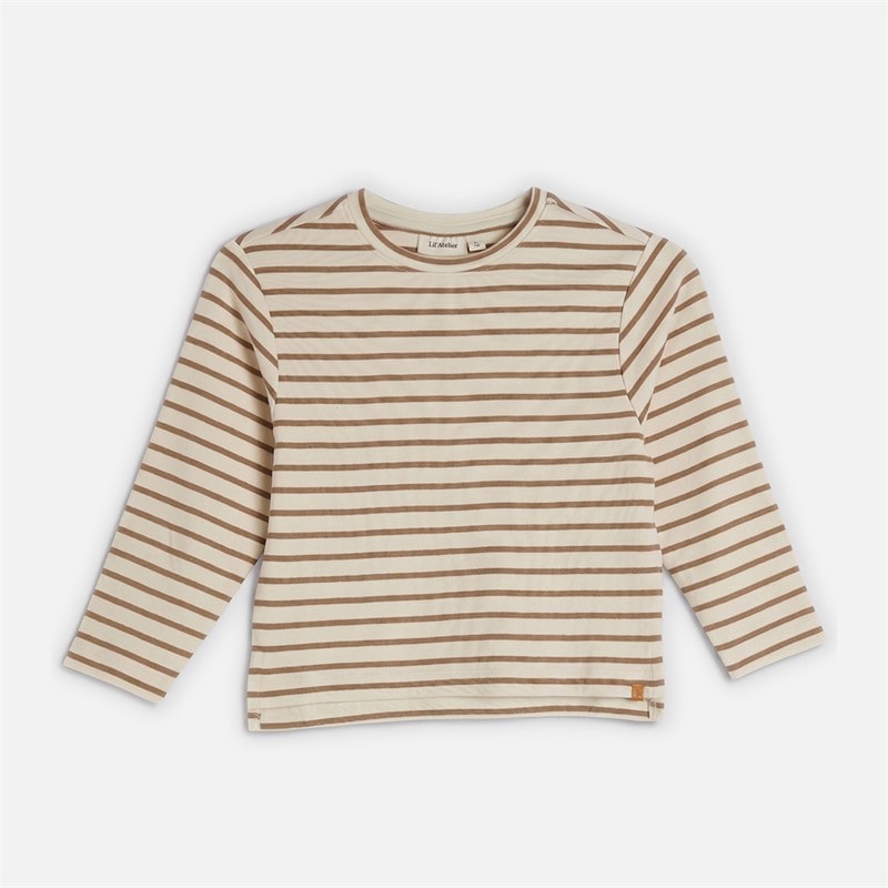 Lil' Atelier Drenge Limia Langærmet T-shirt Turtledove