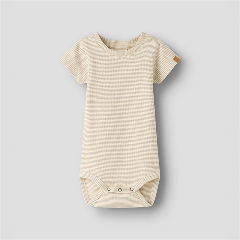 Lil' Atelier Børn Feng Kortærmet Babybody Oxford Tan
