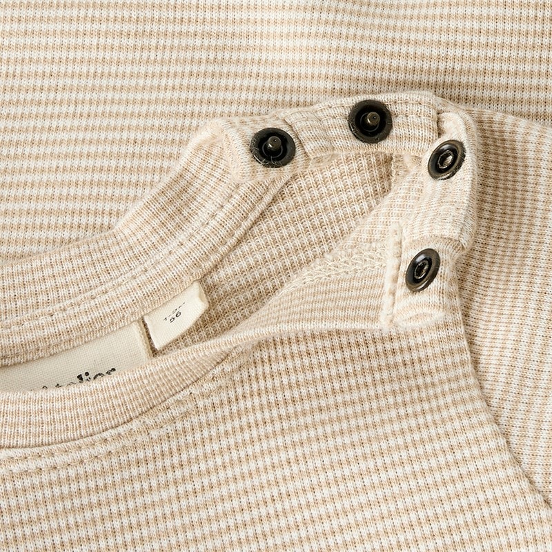 Lil' Atelier Børn Feng Kortærmet Babybody Oxford Tan - Billede 3