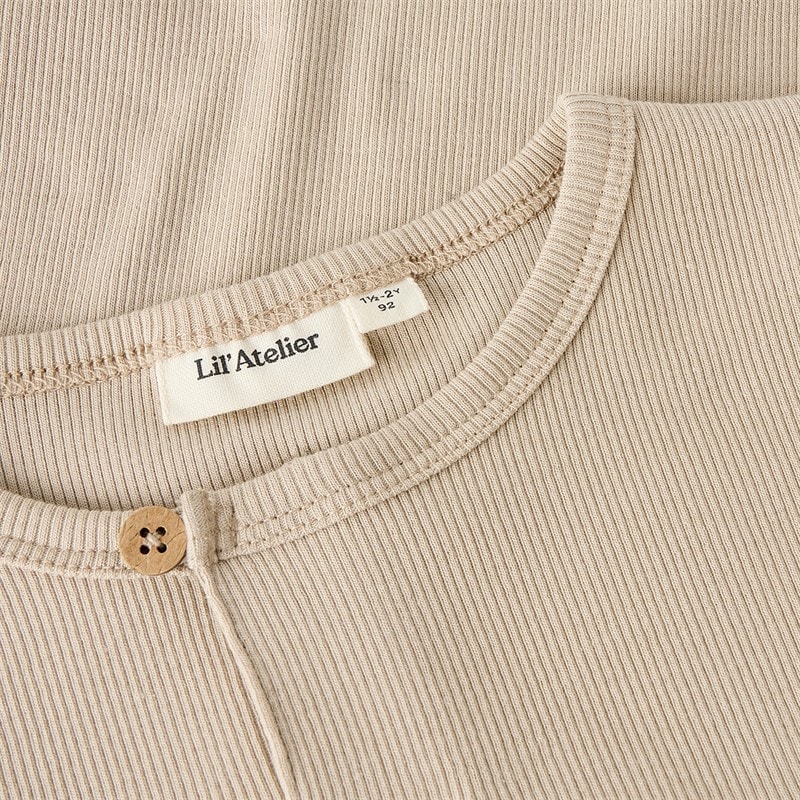 Lil' Atelier Drenge Lago Langærmet Top Oxford Tan - Billede 3