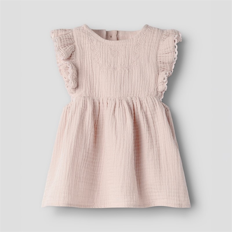 Lil' Atelier Piger Fulina Kortærmet Kjole Peach Whip