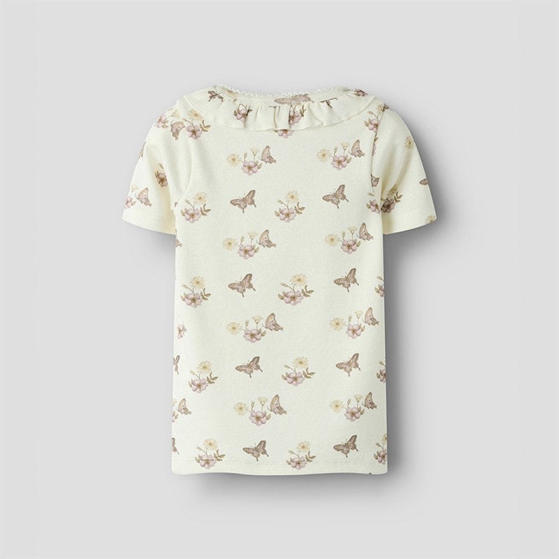 Lil' Atelier Piger Layo Kortærmet T-shirt Coconut Milk - Billede 2