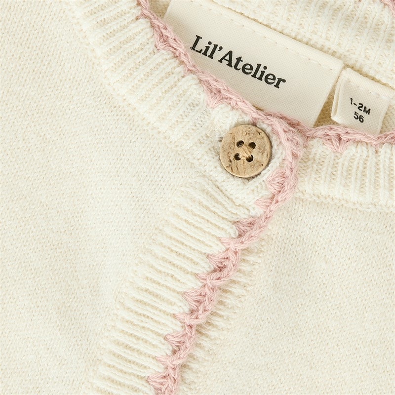 Lil' Atelier Piger Saran Strikket Cardigan Turtledove - Billede 3