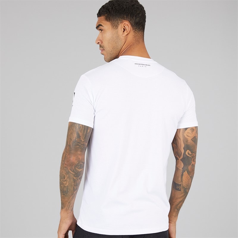 Avant Garde Herre Kryptisk T-Shirt Hvid - Billede 2