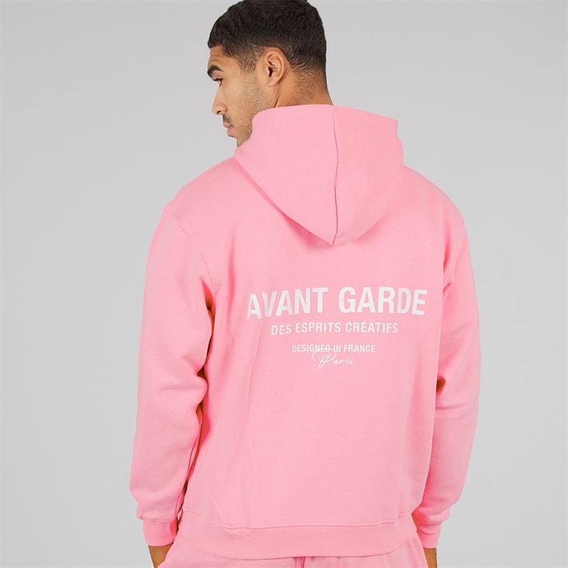 Avant Garde Herre Kreative Let Oversized Hoodie Bubblegum Pink - Billede 2