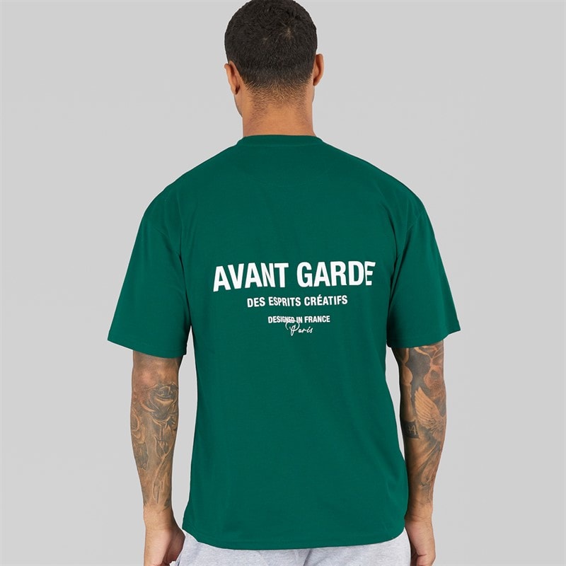Avant Garde Herre Creative T-Shirt Smaragd - Billede 2