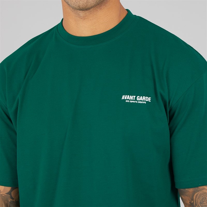 Avant Garde Herre Creative T-Shirt Smaragd - Billede 3