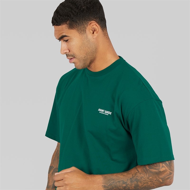 Avant Garde Herre Creative T-Shirt Smaragd - Billede 5