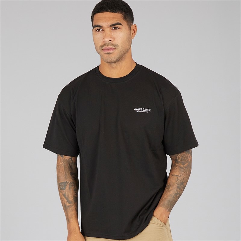 Avant Garde Herre Kreative T-shirt Sort - Billede 1