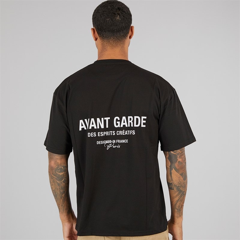 Avant Garde Herre Kreative T-shirt Sort - Billede 2
