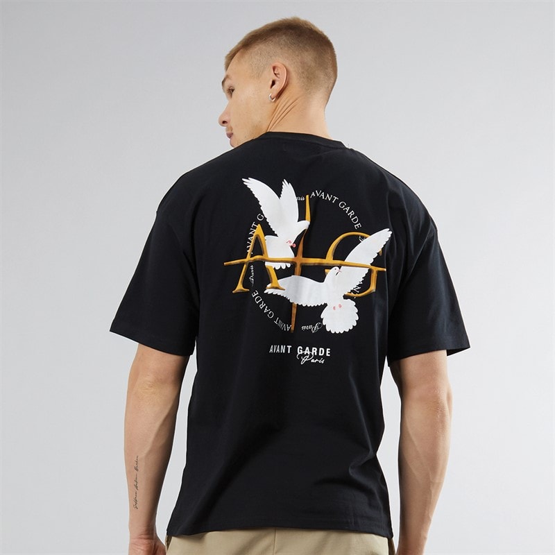 Avant Garde Herre Ailes T-shirts Sort - Billede 3