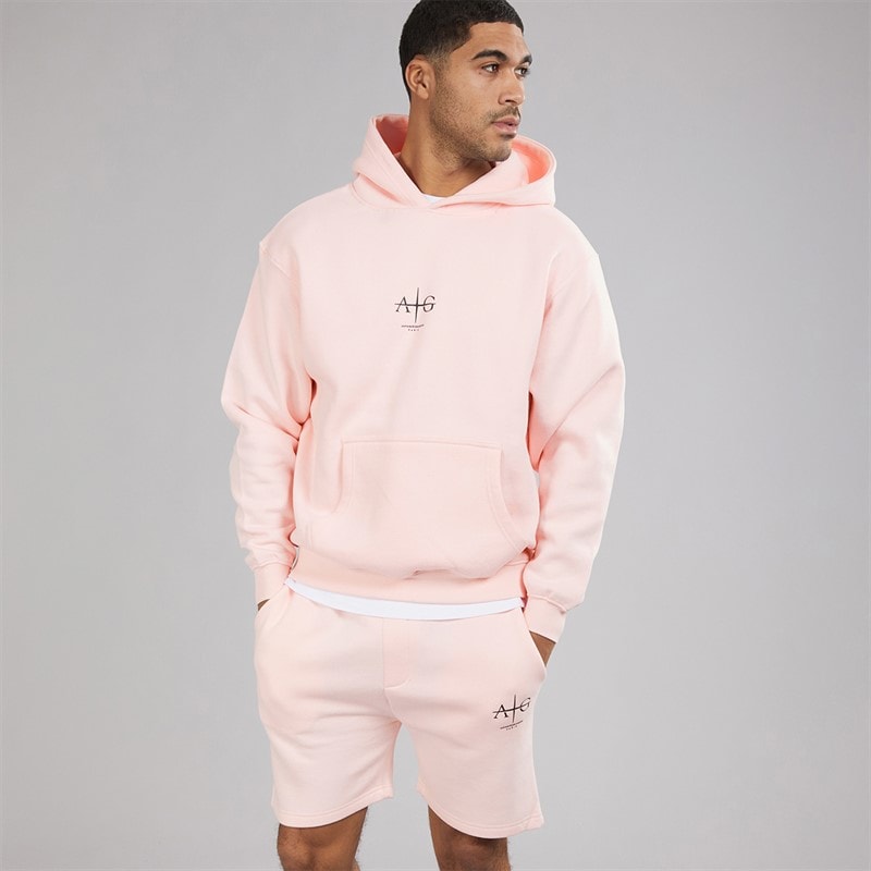 Avant Garde Herre Microscopique Hættetrøje Og Shorts Sæt Pink - Billede 1