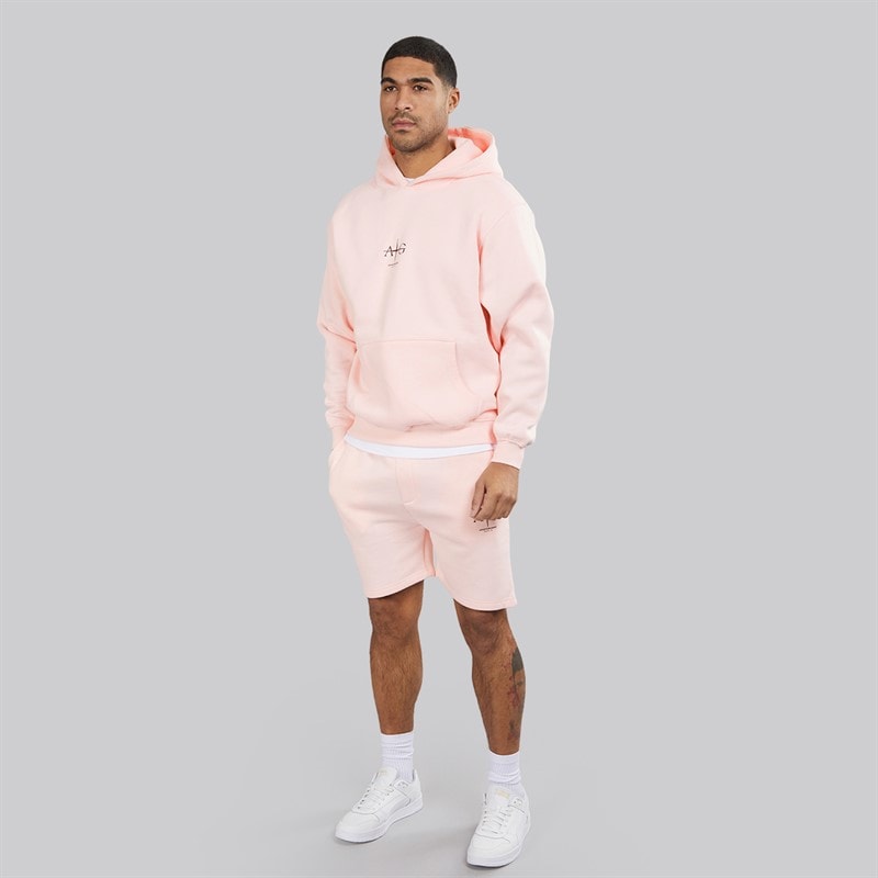 Avant Garde Herre Microscopique Hættetrøje Og Shorts Sæt Pink - Billede 3