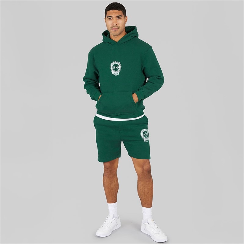 Avant Garde Herre Fausser Hættetrøje Og Shorts Sæt Emerald - Billede 4