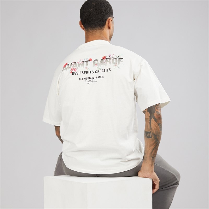 Avant Garde Herre Gradient T-shirts Hvid - Billede 1