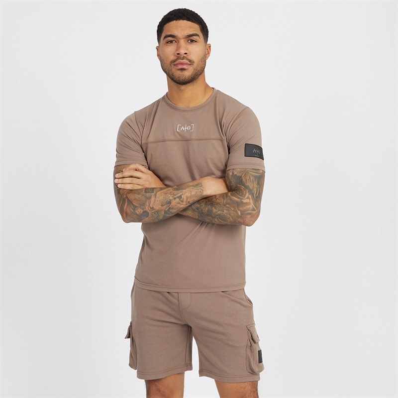 Avant Garde Herre Elation T-shirt og Shorts Sæt Mink - Billede 1