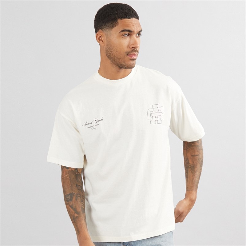 Avant Garde Herre Emblem T-shirt Off White - Billede 2