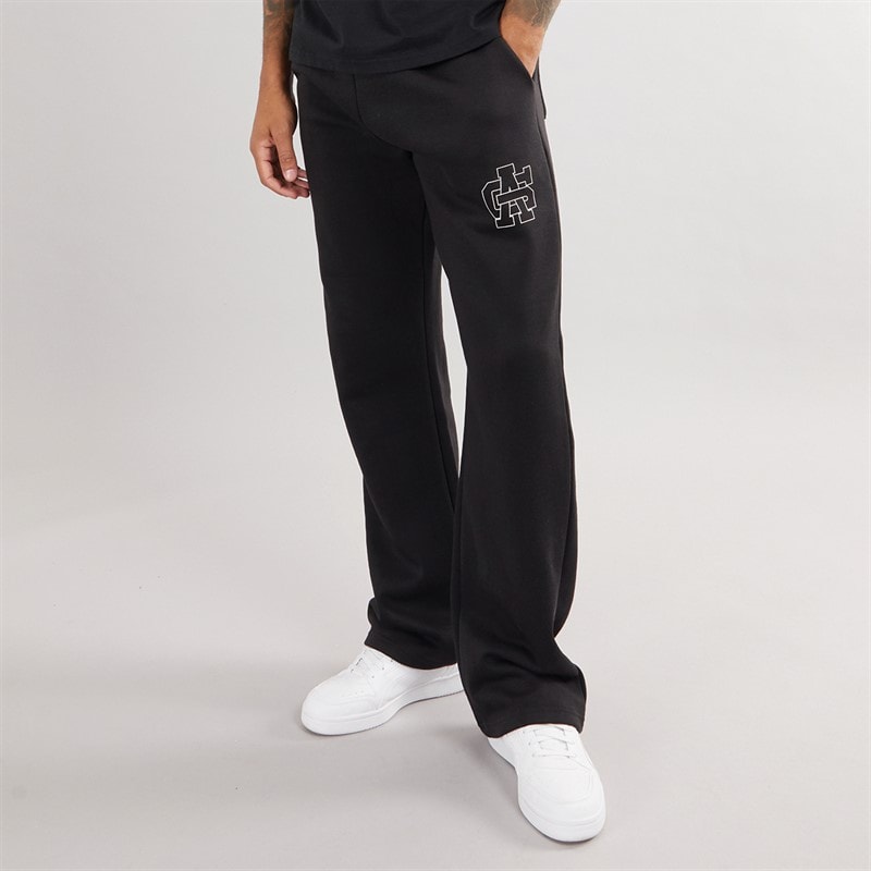Avant Garde Herre Emblem Åben Kant Joggingbukser Sort - Billede 1
