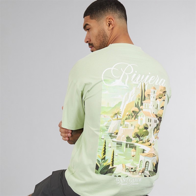 Avant Garde Herre Scape T-shirt Seagrass - Billede 1