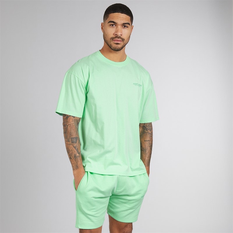 Avant Garde Herre Creatives T-shirt Og Shorts Sæt Spearmint - Billede 1