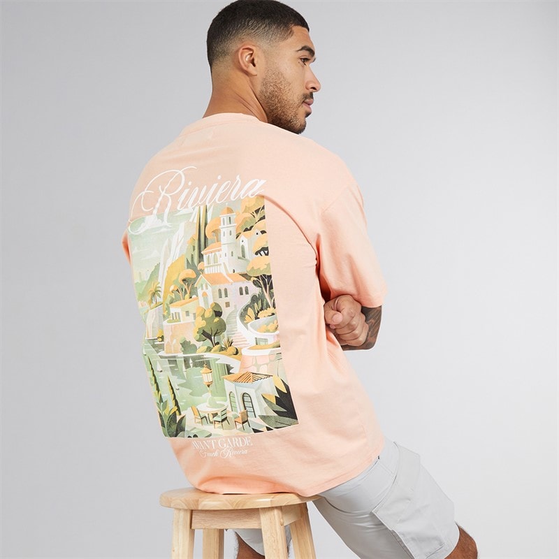 Avant Garde Herre Scape T-shirt Salmon - Billede 1