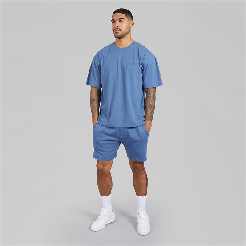 Avant Garde Herre Creatives T-shirt Og Shorts Sæt Indigo Blue - Billede 4