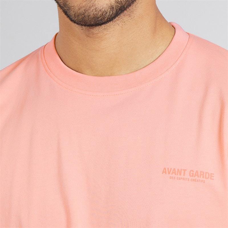 Avant Garde Herre Creatives T-shirt Og Shorts Sæt Coral - Billede 3