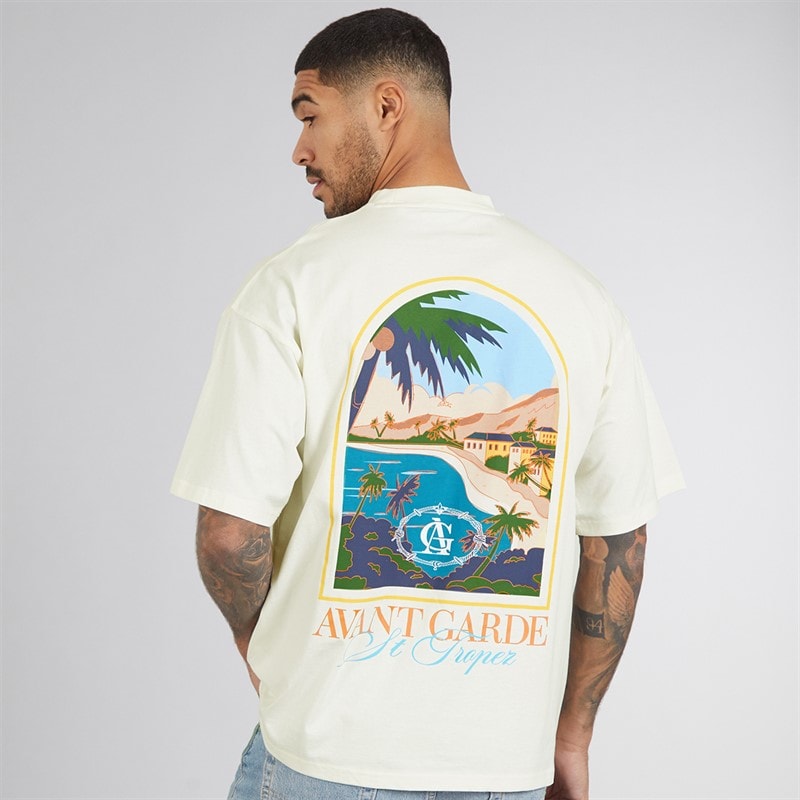 Avant Garde Herre Terræn T-shirt Off White - Billede 3