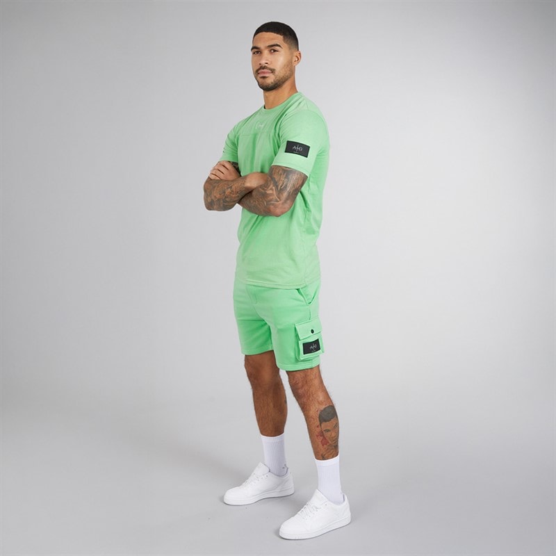 Avant Garde Herre Elation T-shirt og Shorts Sæt Neptune Green - Billede 4