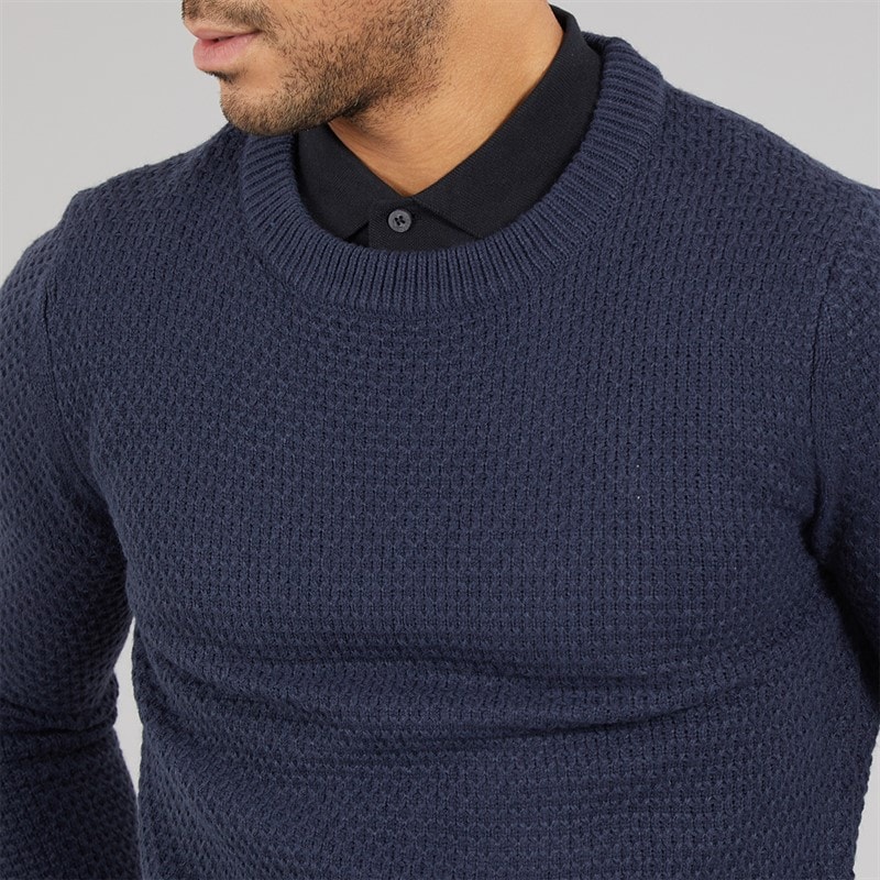 Avant Garde Herre Ciel Rund Hals Sweater Navy - Billede 3