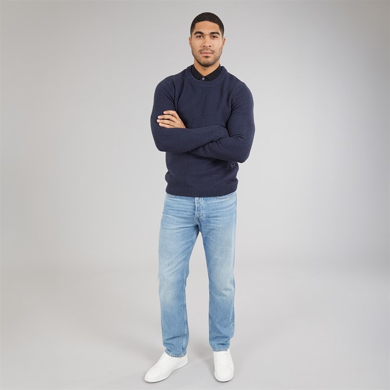 Avant Garde Herre Ciel Rund Hals Sweater Navy - Billede 4