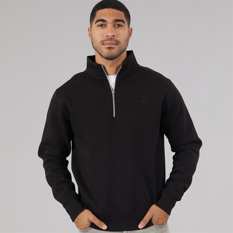 Avant Garde Herre Vespa 1/4 Zip Sweatshirt Sort - Billede 1