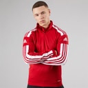 adidas Herre Squadra 21 1/4 lynlås træningstop Team Power Red/Hvid
