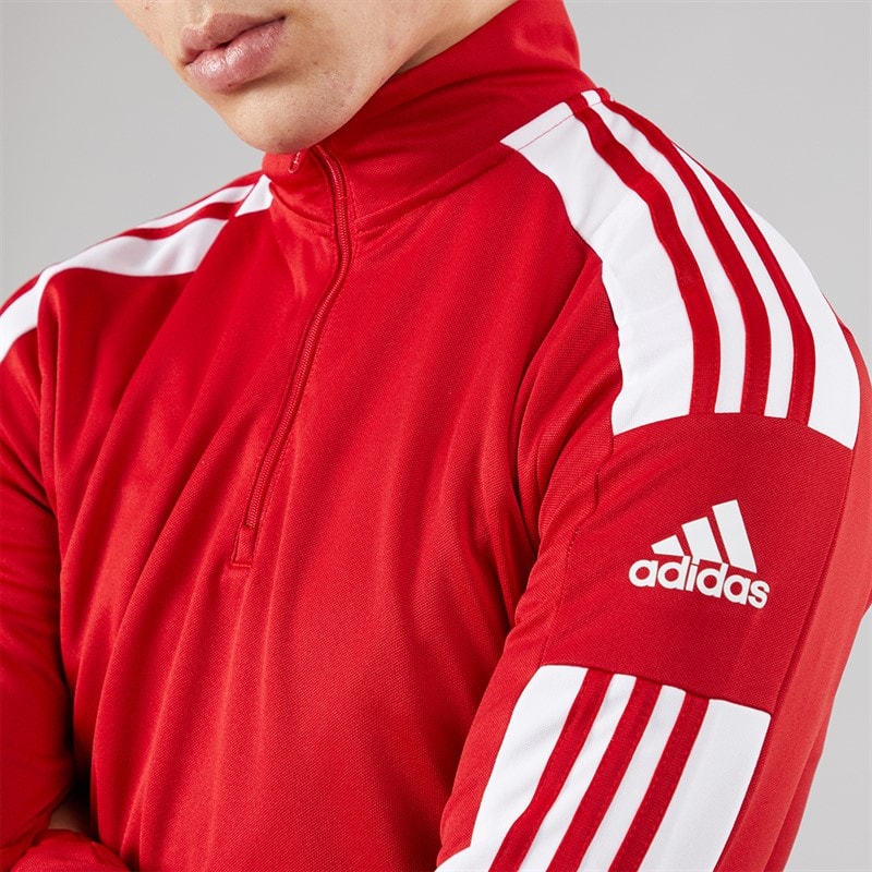 adidas Herre Squadra 21 1/4 lynlås træningstop Team Power Red/Hvid - Billede 3