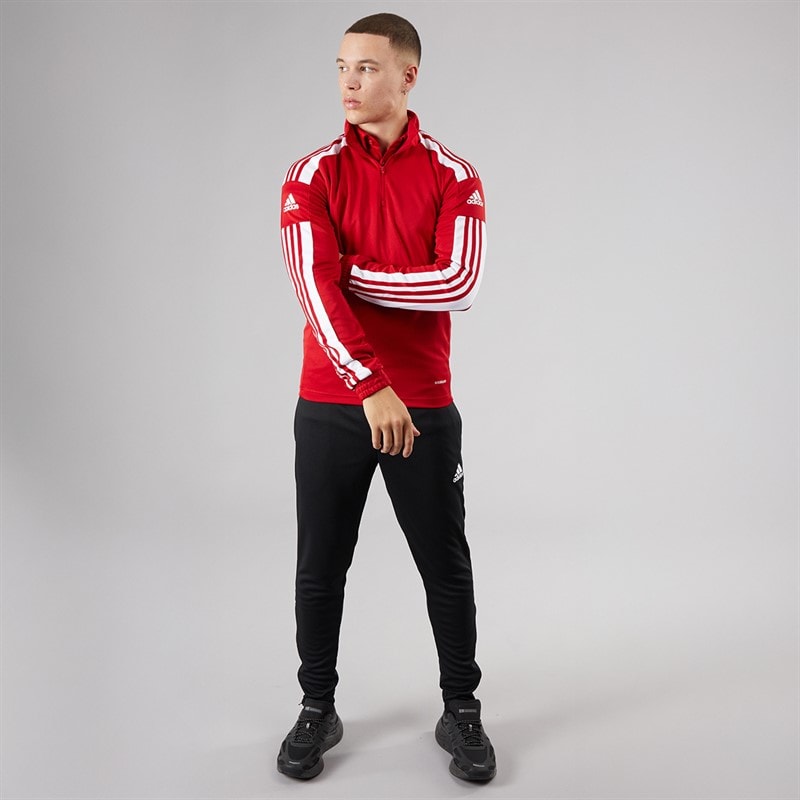 adidas Herre Squadra 21 1/4 lynlås træningstop Team Power Red/Hvid - Billede 4