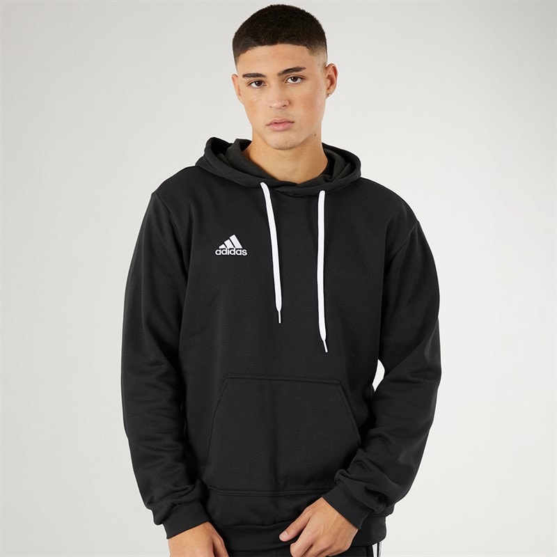 adidas Herre Entrada 22 Pullover Sweat Hoodie Sort/Hvid - Billede 1