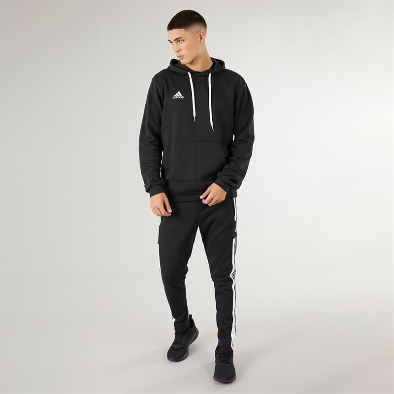adidas Herre Entrada 22 Pullover Sweat Hoodie Sort/Hvid - Billede 4