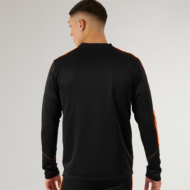 adidas Herre Tiro 23 Club 1/4 lynlås træningstop sort/signal orange - Billede 2