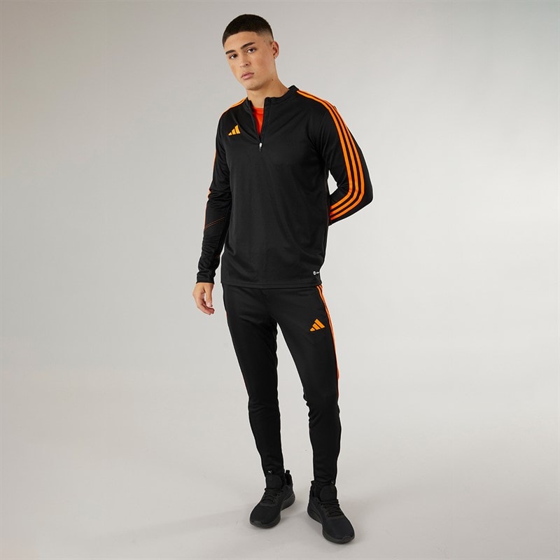 adidas Herre Tiro 23 Club 1/4 lynlås træningstop sort/signal orange - Billede 4