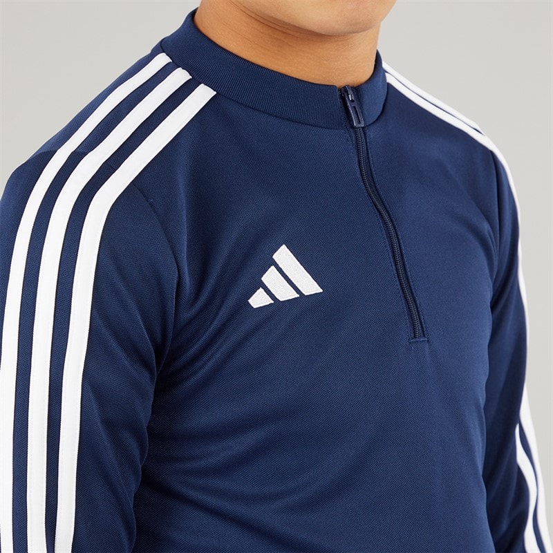 adidas Junior Tiro 23 Club 1/4 Zip Træningstop Team Blue/Hvid - Billede 3