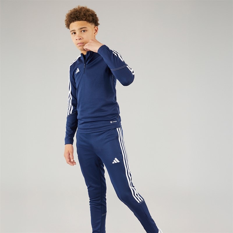 adidas Junior Tiro 23 Club 1/4 Zip Træningstop Team Blue/Hvid - Billede 4