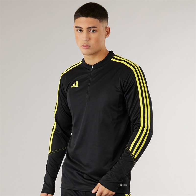 adidas Herre Tiro 23 Klub 1/4 lynlås træningsbluse sort/kraftig gul - Billede 3