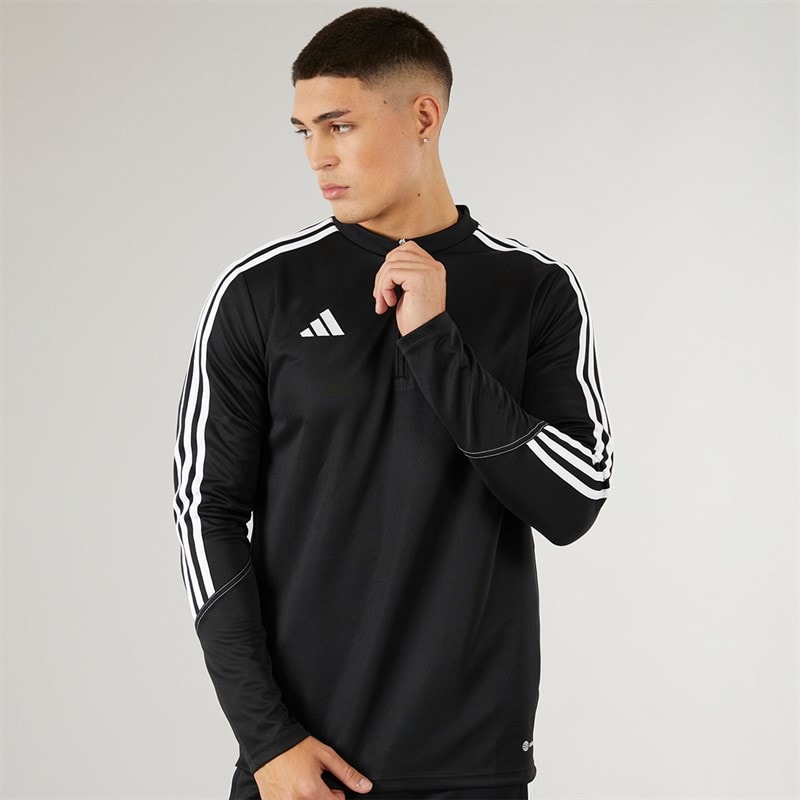 adidas Herre Tiro 23 Club 1/4 lynlås træningstop sort/hvid - Billede 3