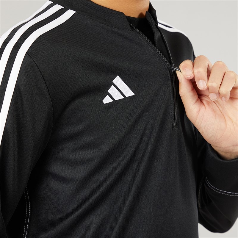 adidas Junior Tiro 23 Club 1/4 Zip Træningstop Sort/Hvid - Billede 3